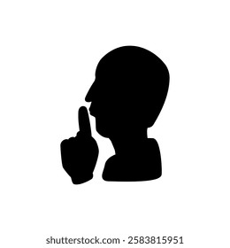 silence icon, simple flat style, illustration, logo sign symbol pictogram template, for ui or ux isolated on white for mobile app, editable