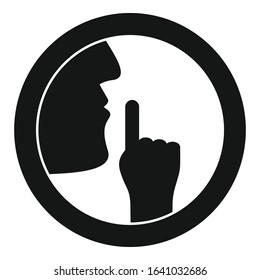 Silence icon. Simple illustration of silence vector icon for web design isolated on white background