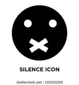 Silence icon vector isolated on white background, Silence transparent sign