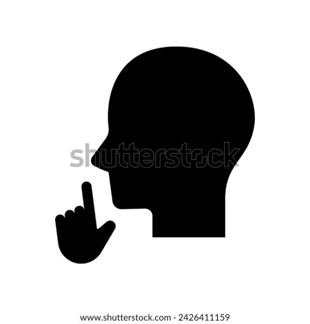 Silence icon vector isolated on white background.