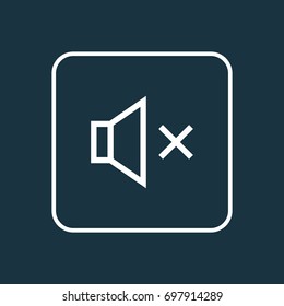 Silence Outline Symbol. Premium Quality Isolated Mute Element In Trendy Style.