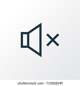 Silence Outline Symbol. Premium Quality Isolated Mute Element In Trendy Style.