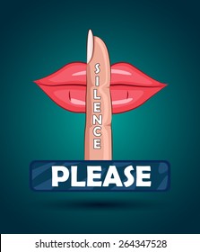 Silence Please sign for keep quite in vector
