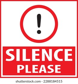 Silence please sign vector eps
