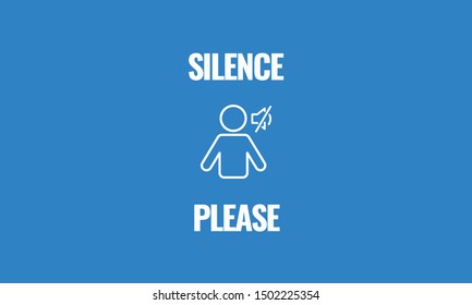 Silence Please Vector Sign Board