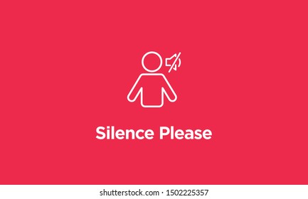 Silence Please Vector Sign Board