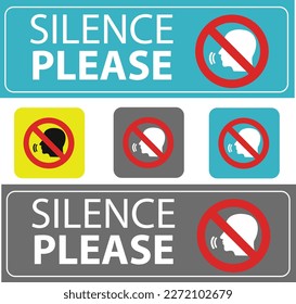 Silence Please Vector Sign Boards