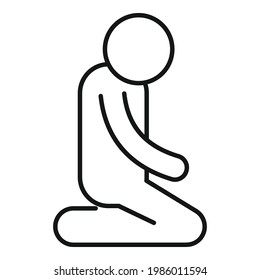 Silence prayer icon. Outline Silence prayer vector icon for web design isolated on white background