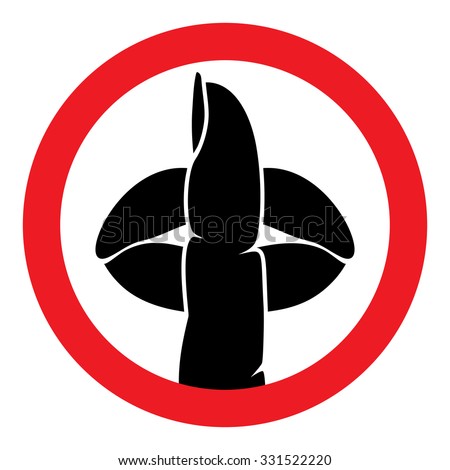 silence sign do not speak