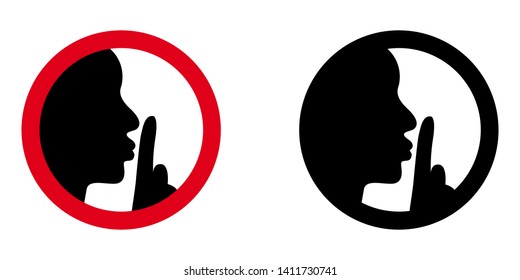 Silence Sign with Red and Black Version