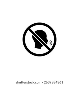silence sign vector illustration, silence symbol design