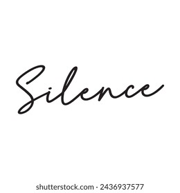 silence text on white background.