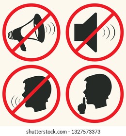 silence vector icon.The no sound icon. Volume Off symbol. Flat Vector illustration