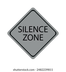 silence zone sign with megaphone vector icon