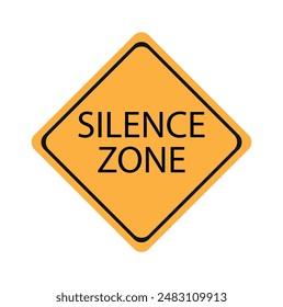 silence zone sign with megaphone vector icon