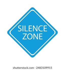 silence zone sign with megaphone vector icon