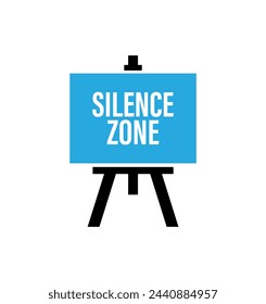 silence zone sign on white background