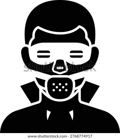 Silenced Person Icon with Face Mask Communication Restriction