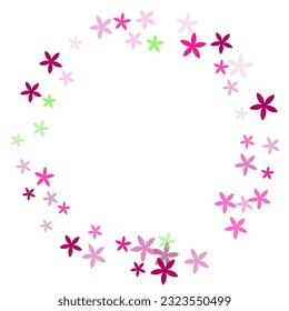Silene simple flowers vector illustration. Cute garden blossom elements scattered. Women's Day background. Sweet flowers Silene simplistic blossom. Striped petals.