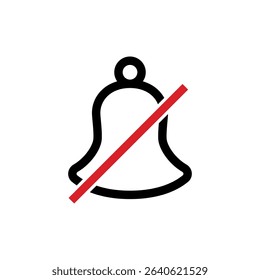 Silent Alarm Bell Symbols with Slash – Vector UI Pack