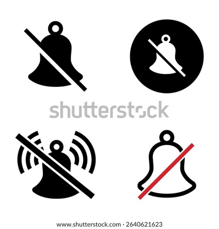 Silent Alarm Bell Symbols with Slash – Vector UI Pack