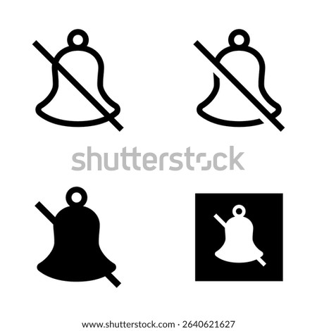 Silent Alarm Bell Symbols with Slash – Vector UI Pack