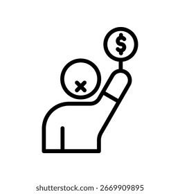Silent Auction Symbol Kontur Vektorgrafik