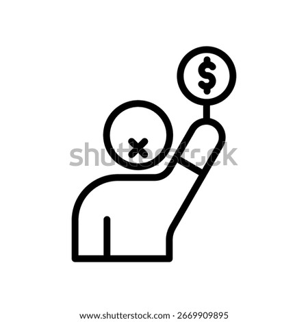 Silent Auction Icon Outline Vector Illustration