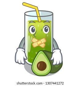 Silent avocado smoothies in the cartoon shape