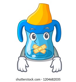 Silent baby training cup isolated on mascot