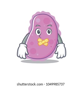Silent bacteria mascot cartoon style