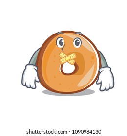 Silent bagels mascot cartoon style