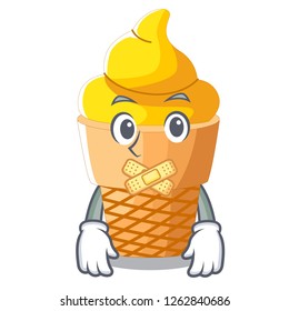 Silent banana ice cream in cone character