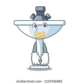Silent bathroom ceramic sink on mascot isolated