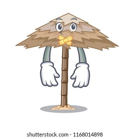 Silent beautiful beach shelter sand isolated cartoon