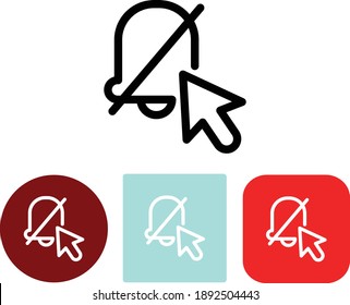Silent Bell with Arrow Cursor Vector Icon