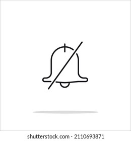 Silent Bell Linie Symbol, Web und mobil, Off Alarm Zeichen Vektorgrafik, lineares Muster auf weißem Hintergrund, eps10.
