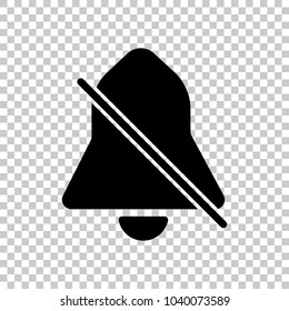 silent bell. simple icon. On transparent background.