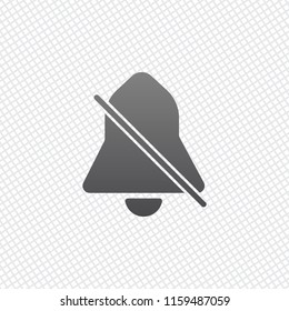silent bell. simple icon. On grid background