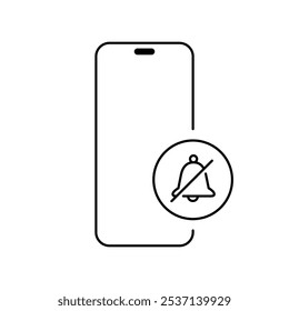 Silent Bell Smartphone-Symbol. Symbol für stille Telefonzeichen