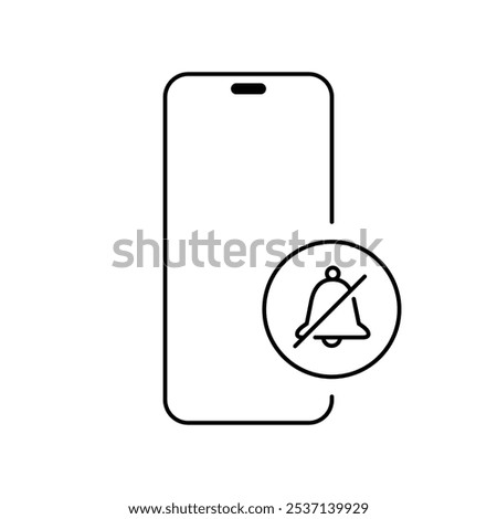 Silent bell smartphone icon. Silence phone sign symbol