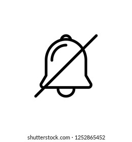 Silent bell, vector icon illustration in line/outline style