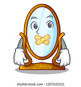 Silent big dressing mirror isolated on mascot