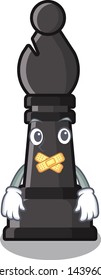 Silent bishop chess in the cartoon shape