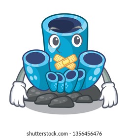 Silent blue sponge coral under sea cartoon