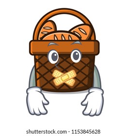 Silent bread basket mascot cartoon