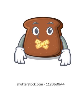 Silent brown bread mascot cartoon