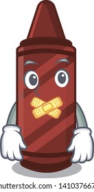 Silent brown crayon in the cartoon shape
