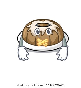 Silent bundt cake mascot cartoon