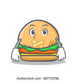 Silent burger character fast food